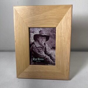 Rare Woods 3 1/2 x 5 Picture Frame Natural Wood Desk Tabletop Easel Stand